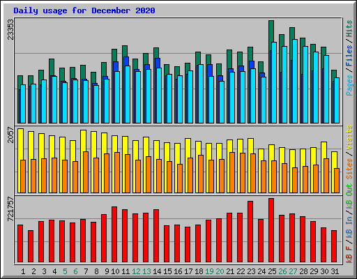 Daily usage for December 2020