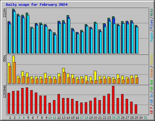 Daily usage for February 2024