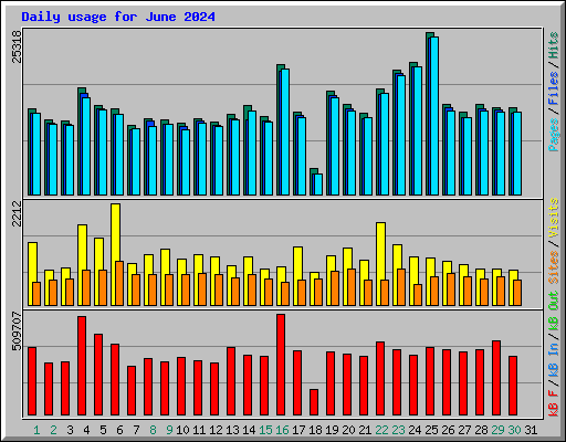 Daily usage for June 2024