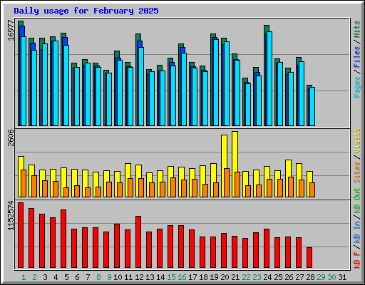 Daily usage for February 2025