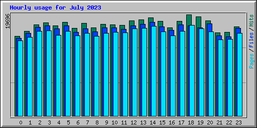 Hourly usage for July 2023