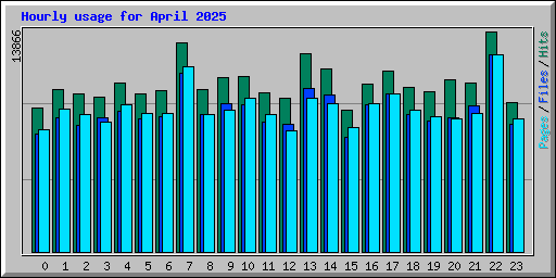 Hourly usage for April 2025